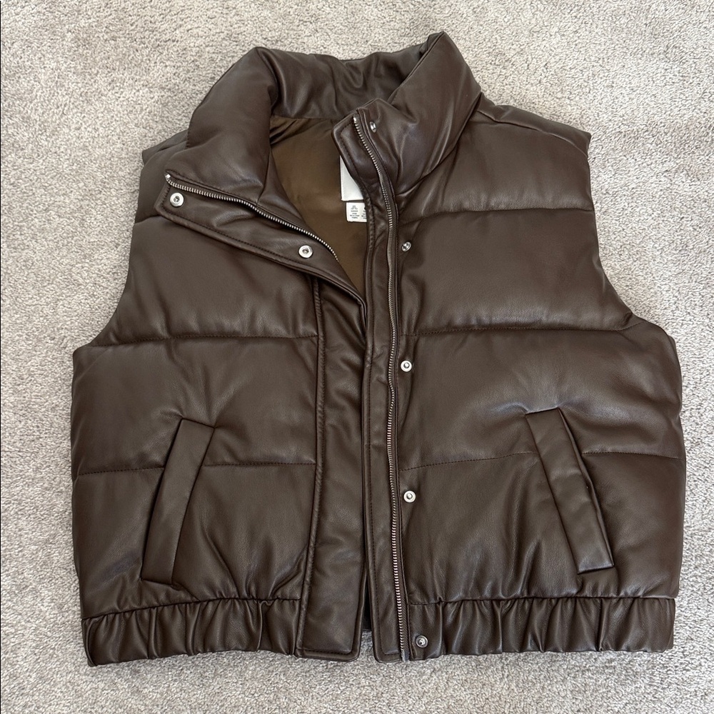Abercrombie & Fitch Brown Puffer Vest